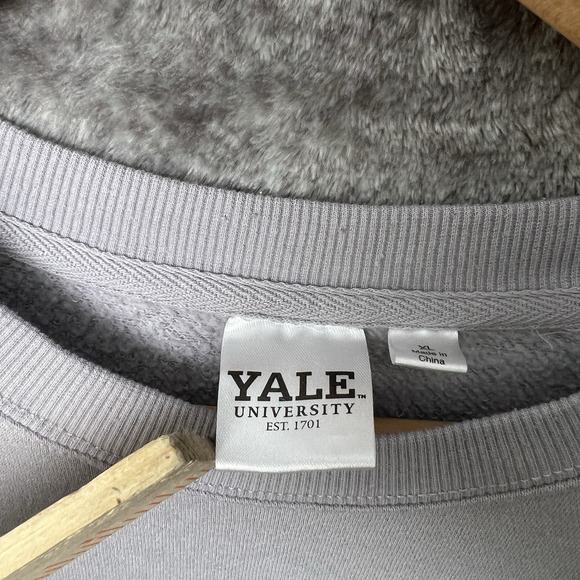 Yale University Bulldogs Sweatshirt Men's XL Gray Distressed Graphic Fleece - Picture 2 of 6
